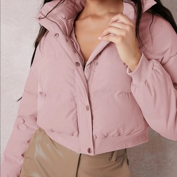Cropped Pink puffer jacket - Picture 4 of 4